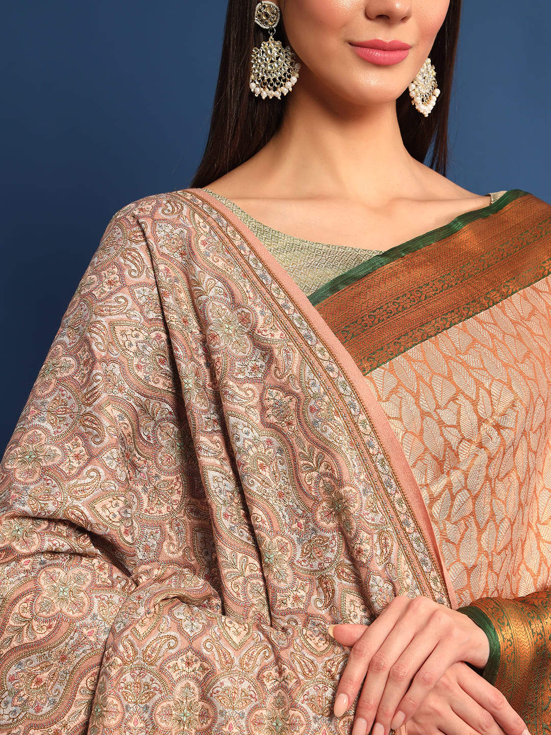 Pashmoda Womenƒ??s Gulsheren 100% Fine Wool Sozni Hand Embroidered Shawl (Size: 101x203 Cm)