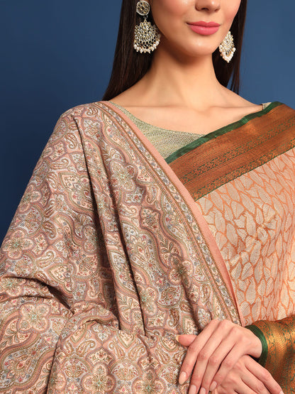 Pashmoda Womenƒ??s Gulsheren 100% Fine Wool Sozni Hand Embroidered Shawl (Size: 101x203 Cm)