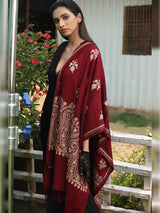 Women's Firdousi Aari Embroidered Kashmiri Stole (Size: 71x203 cm)