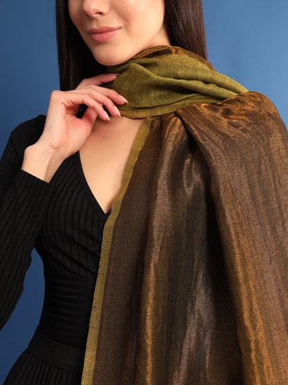 Pashmoda Womenƒ??s Zarish Reversible Zari Moonlight Fine Wool Stole (Size: 71x203 Cm)