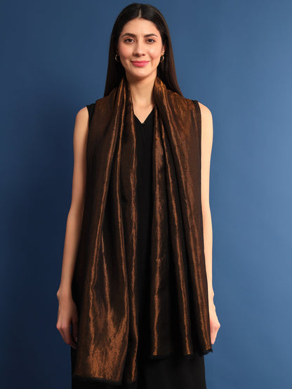 Pashmoda Womenƒ??s Zarish Reversible Zari Moonlight Fine Wool Stole (Size: 71x203 Cm)