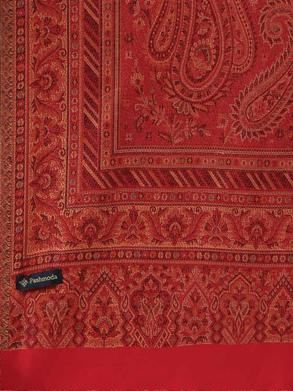Women's Noor Kashmiri Royal Paisley Design Jamawar Shawl (Size: 101 X 203 Cms)
