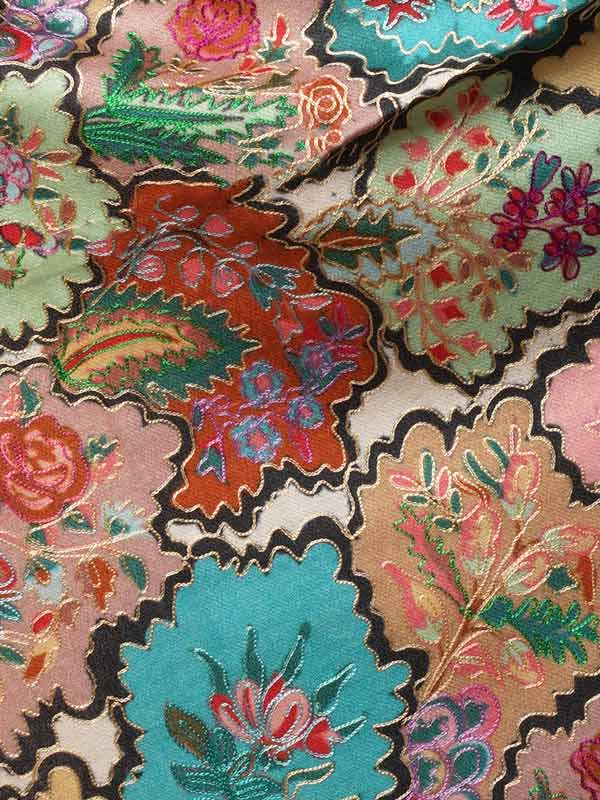 Women's Aarzoo 100% Pure Wool  Kalamkari Hand Embroidered Shawl (Size: 101 X 203 Cms)