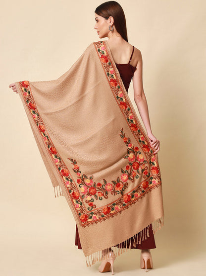 Women's khushnuma Kashmiri Aari Embroidery Stole (Size: 71X203 CM)