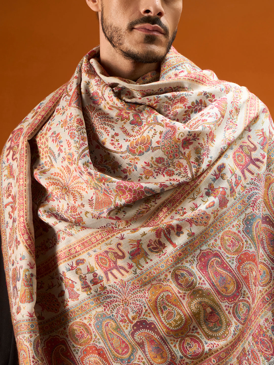 Men Kaani Orchard Fine Wool Kaani Shawl