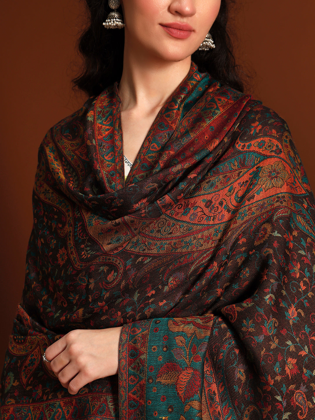 Women Floral Heritage Kaani Elegance Kashmiri Shawl