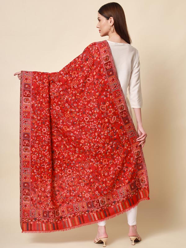 Women's Bahaar Kaani Wool Blend Kashmiri Shawl (Size 101X203 CM)