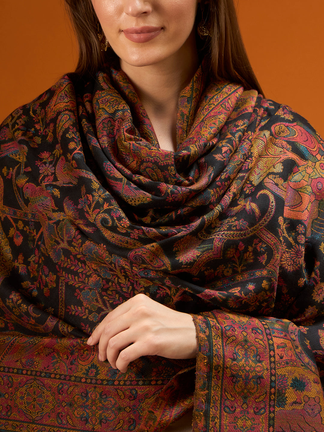 Women Royal gulistan Kaani Wool Blend Kashmiri Shawl