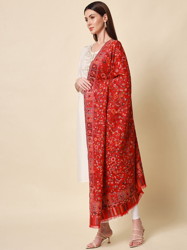 Women's Bahaar Kaani Wool Blend Kashmiri Shawl (Size 101X203 CM)