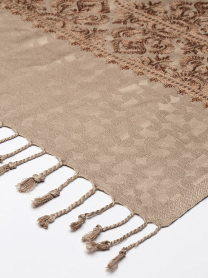 Women's Zarif Kashmiri Aari Embroidery Stole (Size: 71X203 CM)