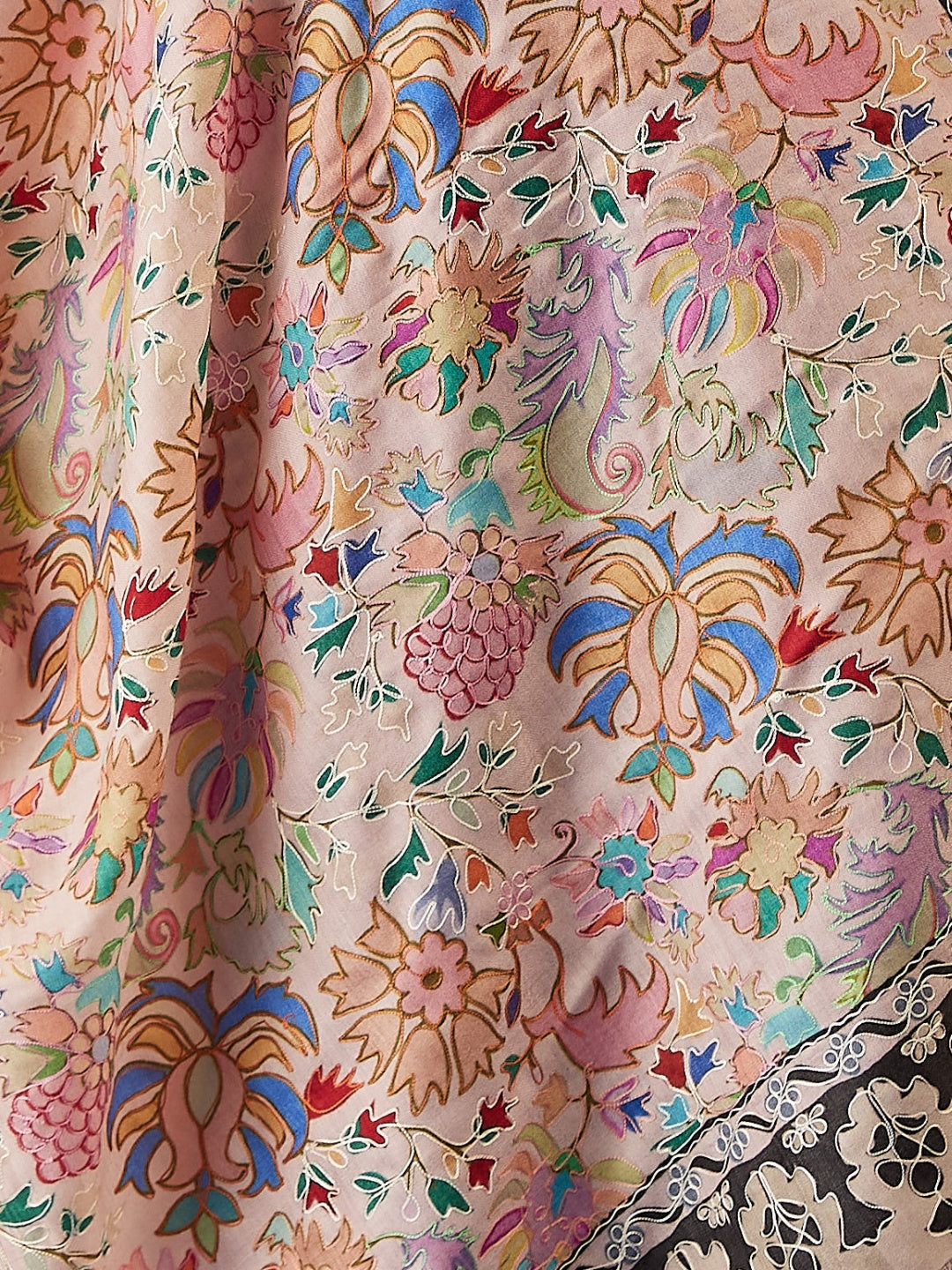 Women Shaheenol Kalamkari Embroidered Shawl (Size: 101x203 CM)
