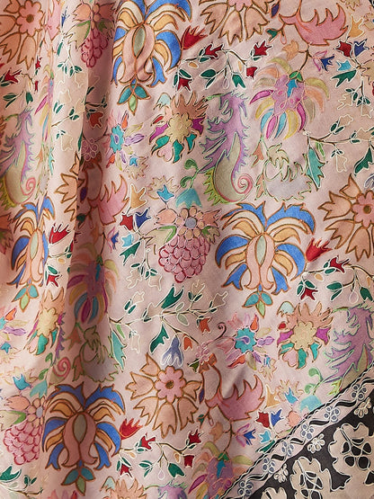 Women Shaheenol Kalamkari Embroidered Shawl (Size: 101x203 CM)