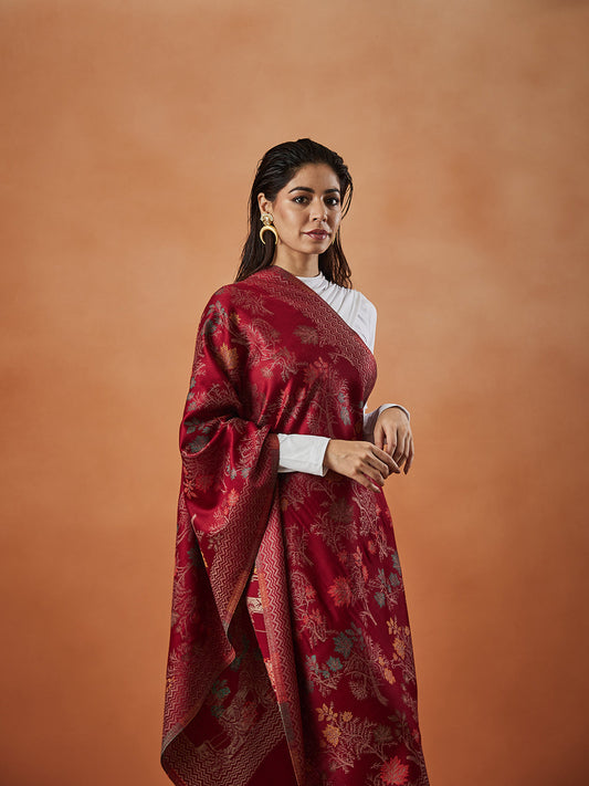 Pashmoda Women Nayab Kaani Stole (Size:  71X203 CM)