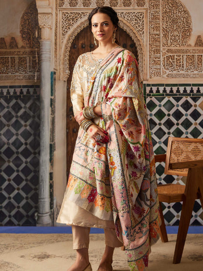 Women Aafreen Kalamkari Embroidered Shawl (Size:  101x203 CM)