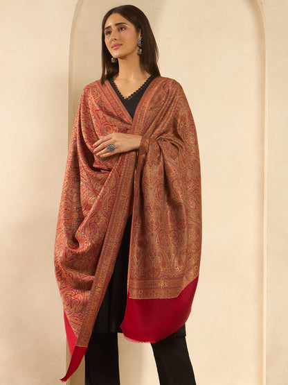 Women Regalis Zari Reversible Kaani Fine Wool Shawl