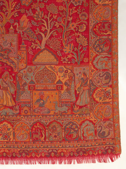 Women Shahi Manzar Kaani Wool Blend Kashmiri Shawl