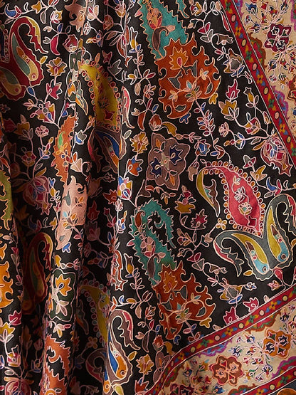 Women Zarmina  Kalamkari Embroidered Shawl (Size:  101x203 CM)