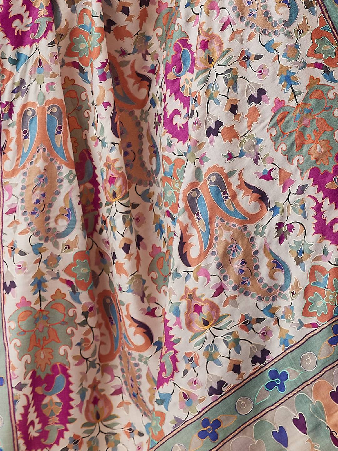 Women Zehra Kalamkari Embroidered Shawl (Size: 101x203 CM)