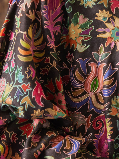 Women Shaheen Kalamkari Embroidered Shawl (Size: 101x203 CM)