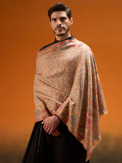 Men Persian Court Fine Wool Kaani Shawl