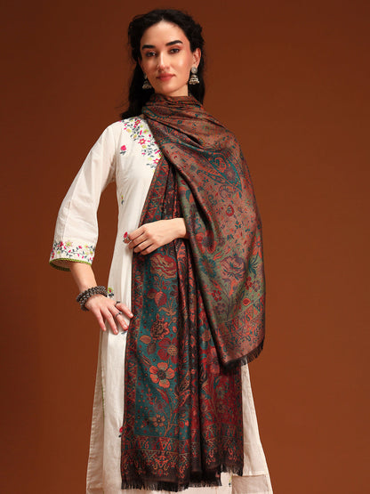 Women Floral Heritage Kaani Elegance Kashmiri Shawl