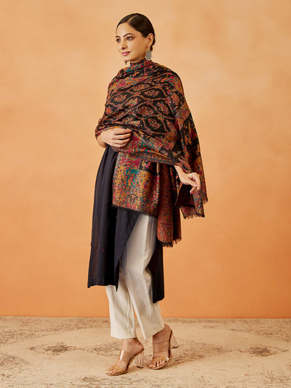 Gift Box of Gulbahar Kaani Wool Blend Kashmiri Shawl (Size: 101X203 CM)