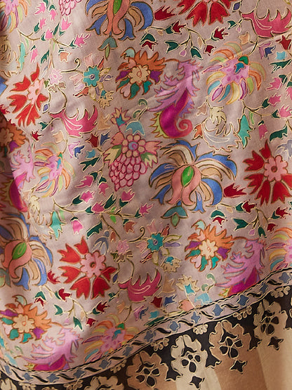 Women Shaheen Kalamkari Embroidered Shawl (Size: 101x203 CM)