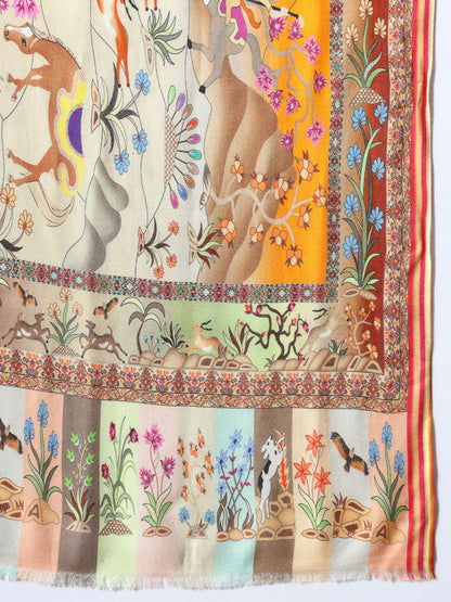 Women's Chaman Multicoloured Printed Stole (Size : 71X203 CM)