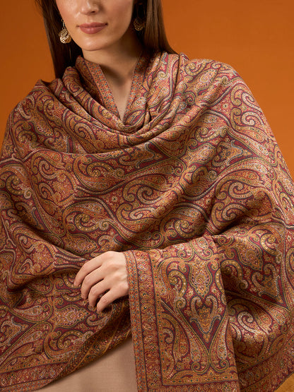 Women Regalis Zari Reversible Kaani Fine Wool Shawl