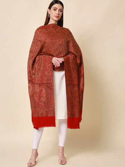 Women's Zarif-e-Kashmir Wool Blend Jamawar Shawl (Size: 101X203 CM)