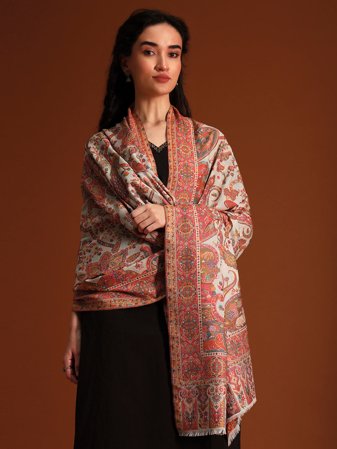 Women Royal gulistan Kaani Wool Blend Kashmiri Shawl
