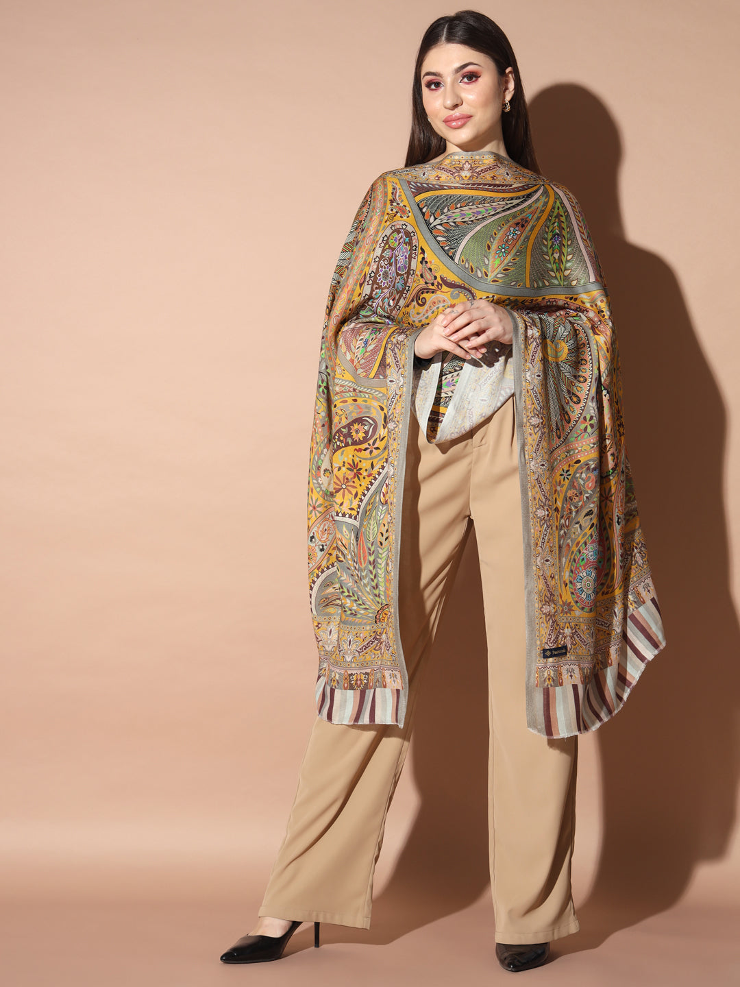 Gift Envelope of Zarbaft Multicoloured Printed Stole (Size : 71X203 CM)