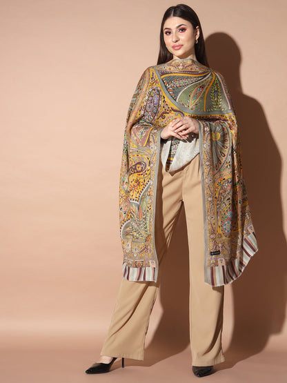 Gift Envelope of Zarbaft Multicoloured Printed Stole (Size : 71X203 CM)