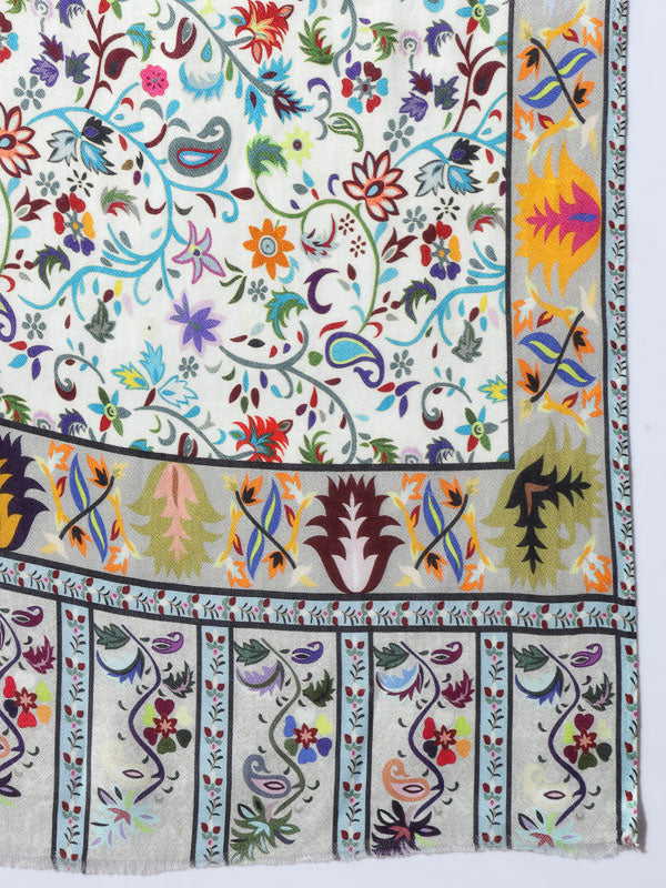 Women's Zarif Multicoloured Printed Stole (Size : 71X203 CM)