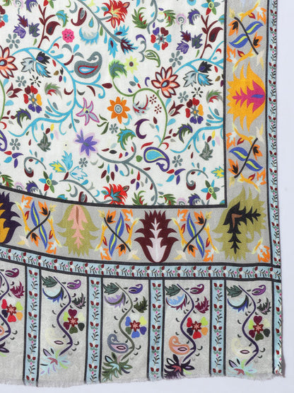 Women's Zarif Multicoloured Printed Stole (Size : 71X203 CM)