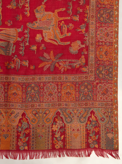 Women Gulrukh Zari Reversible Kaani Fine Wool Shawl