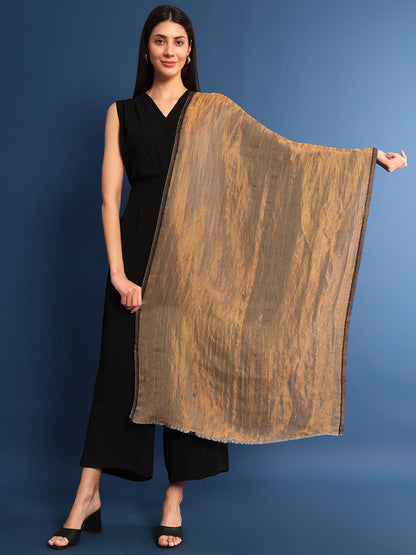 Pashmoda Womenƒ??s Zarish Reversible Zari Moonlight Fine Wool Stole (Size: 71x203 Cm)