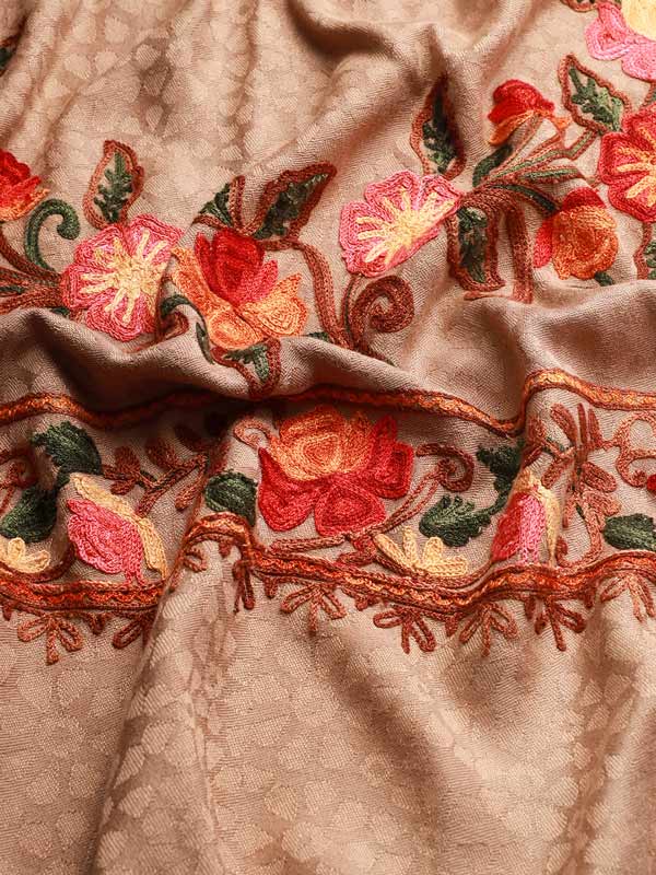 Women's khushnuma Kashmiri Aari Embroidery Stole (Size: 71X203 CM)