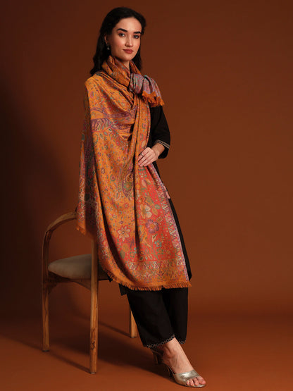 Women Floral Heritage Kaani Elegance Kashmiri Shawl