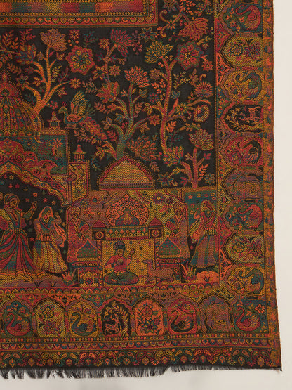 Women Shahi Manzar Kaani Wool Blend Kashmiri Shawl