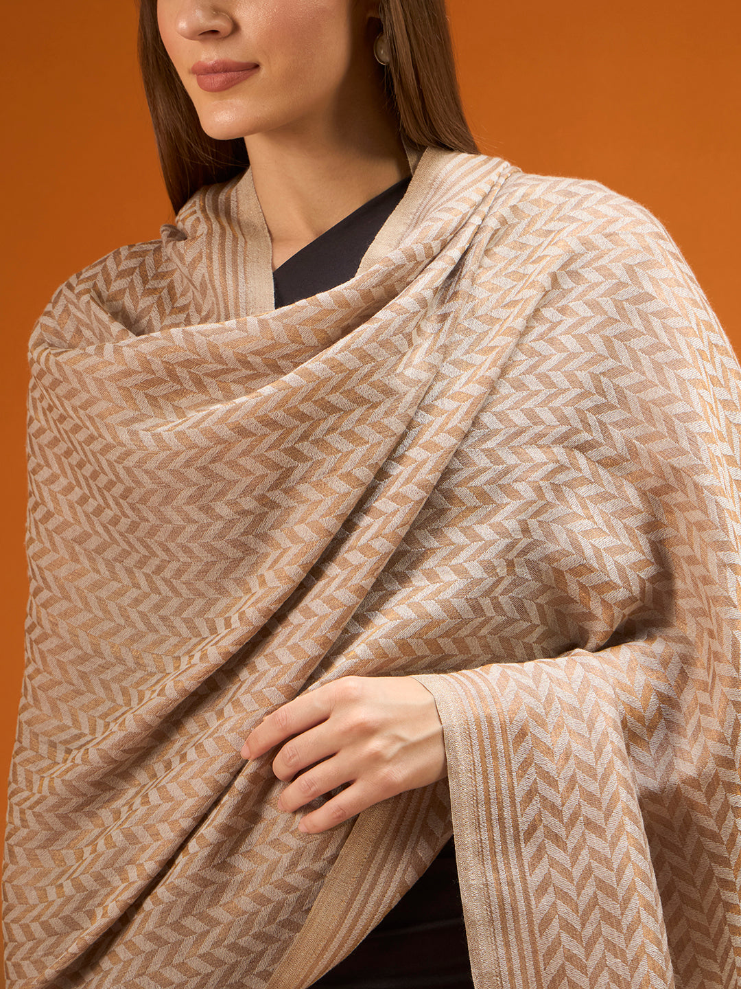 Women Gulrukh Zari Reversible Kaani Fine Wool Shawl