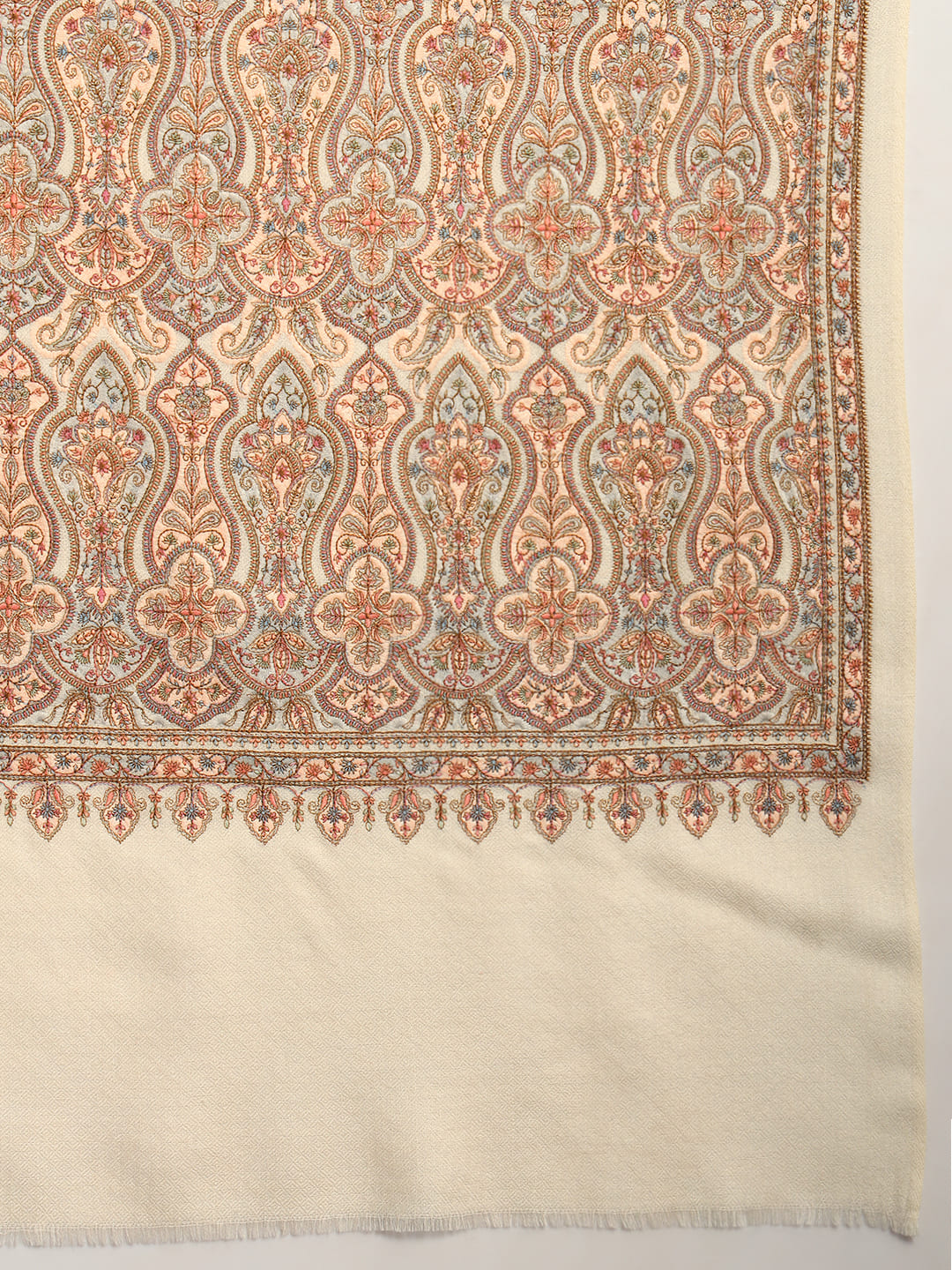 Pashmoda Womenƒ??s Gulsheren 100% Fine Wool Sozni Hand Embroidered Shawl (Size: 101x203 Cm)