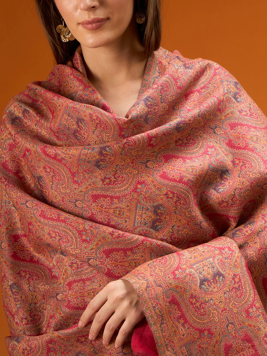 Women Gulnaar Royale Zari Reversible Kaani Fine Wool Shawl