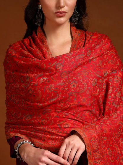 Pashmoda Women Nazrana Kashmiri Jamawar Woven Shawl (Size: 101X203 CM)