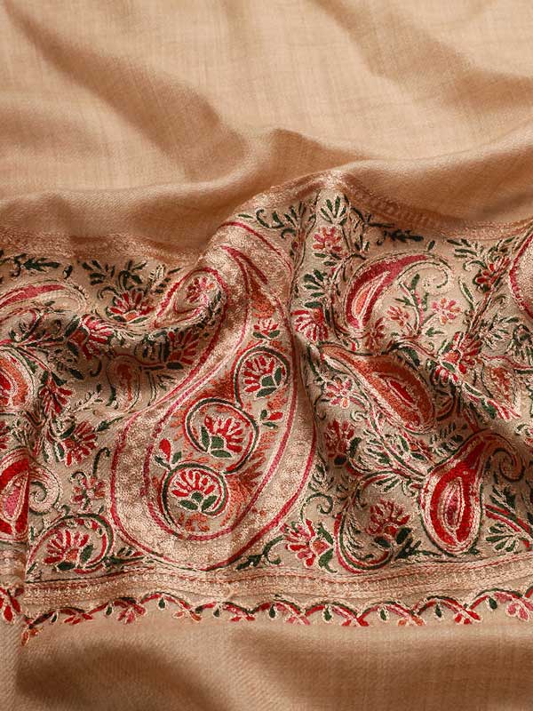 Women's Shahkaar 100% Pure Wool Nalki Embroidered Stole (Size 71x203 CM)