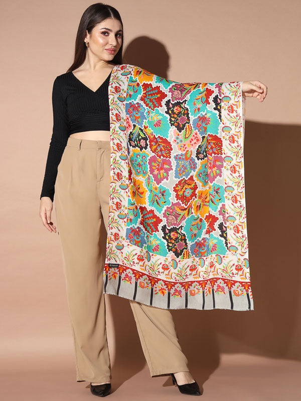 Women's Chaman Multicoloured Printed Stole (Size : 71X203 CM)