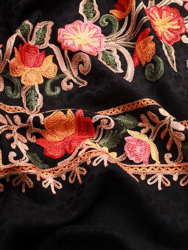 Women's khushnuma Kashmiri Aari Embroidery Stole (Size: 71X203 CM)