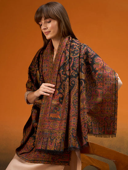 Women Royal gulistan Kaani Wool Blend Kashmiri Shawl