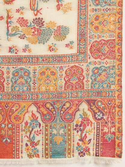 Women Gulrukh Zari Reversible Kaani Fine Wool Shawl