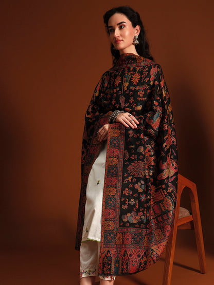 Women Gulrukh Zari Reversible Kaani Fine Wool Shawl